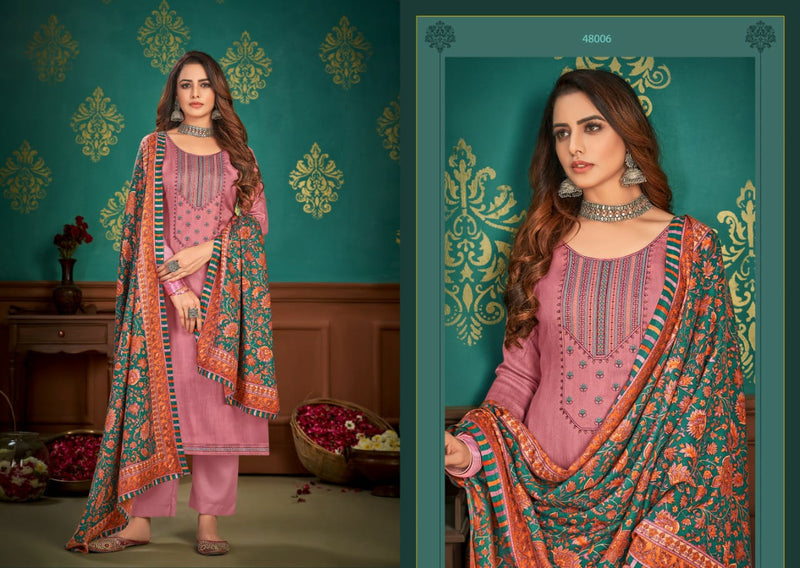 Skt Suit Mehar Pashmina Self Digs With Kadai Wark Salwar Suit