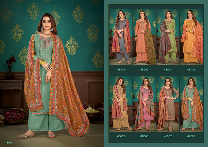 Skt Suit Mehar Pashmina Self Digs With Kadai Wark Salwar Suit
