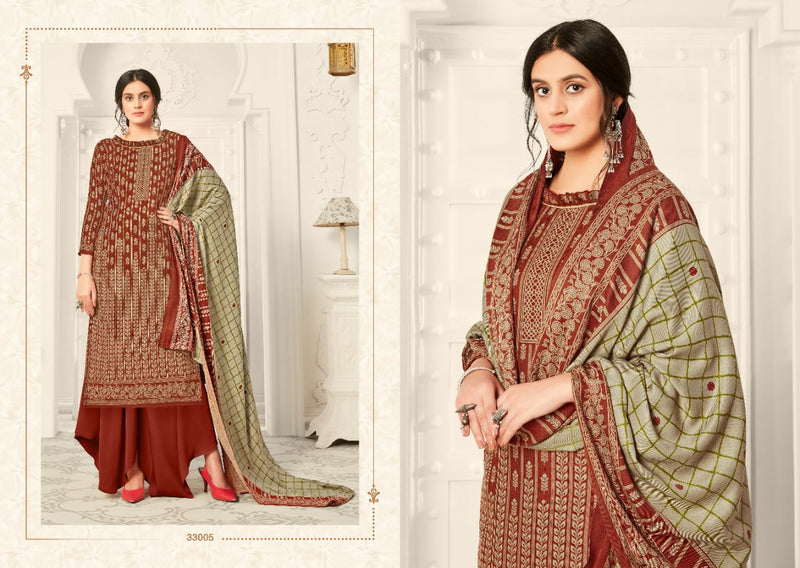 Skt Suit Zara Pashmina Ball Frant Back Digs Print Designer Salwar Suit
