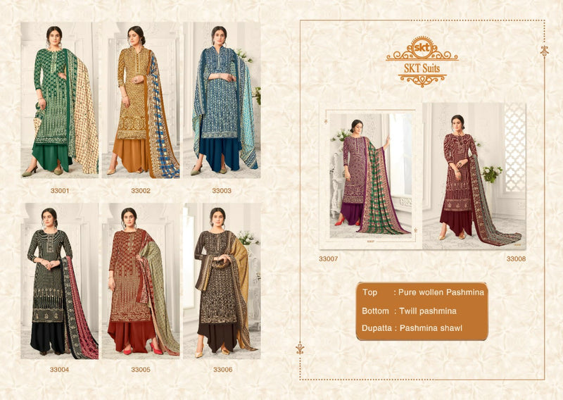 Skt Suit Zara Pashmina Ball Frant Back Digs Print Designer Salwar Suit