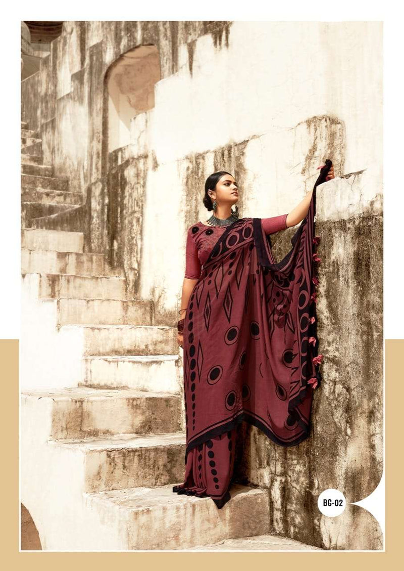 Sr Saree Black Georgette With Swaroski Work Saree