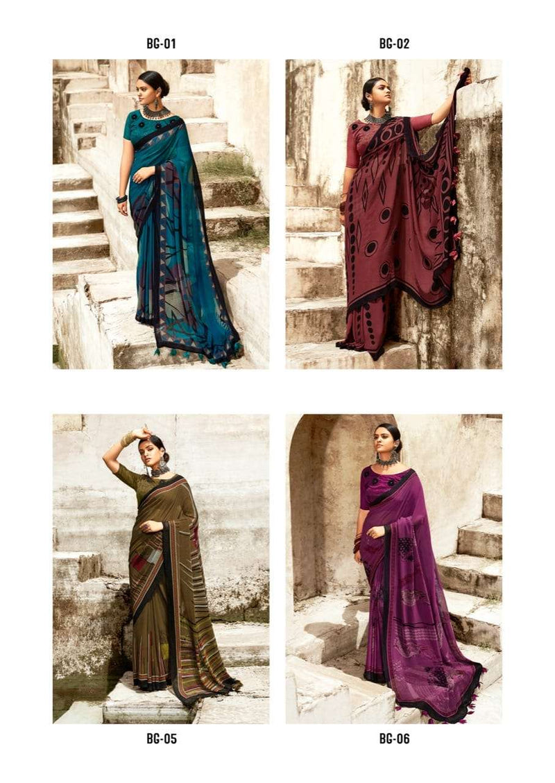 Sr Saree Black Georgette With Swaroski Work Saree