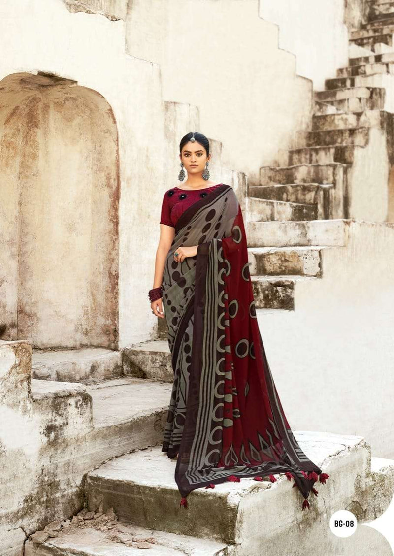Sr Saree Black Georgette With Swaroski Work Saree