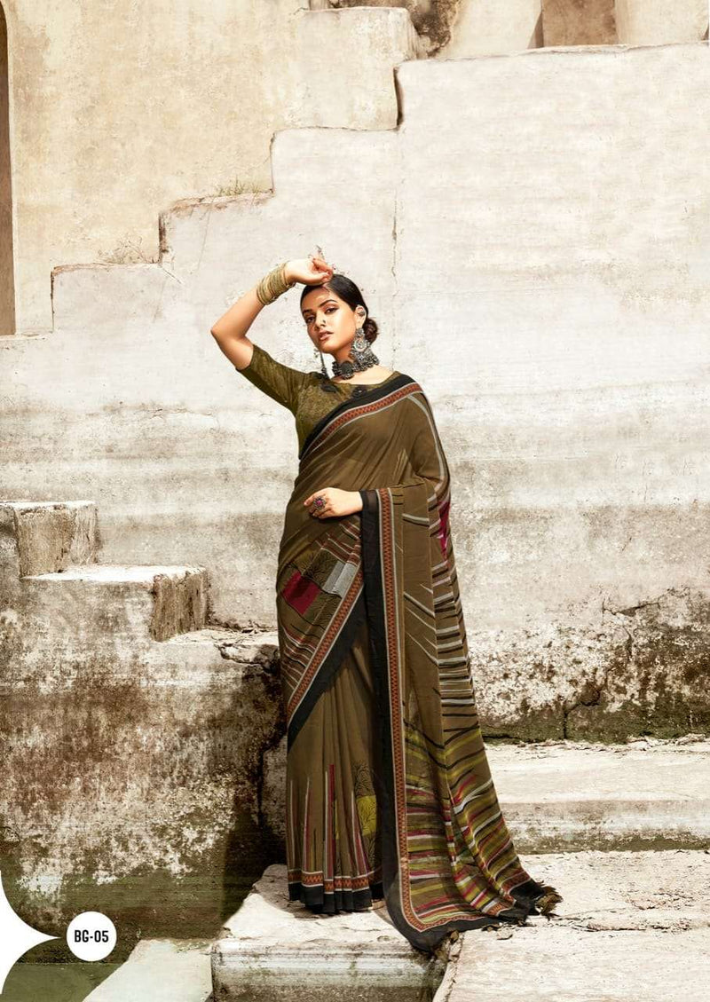 Sr Saree Black Georgette With Swaroski Work Saree