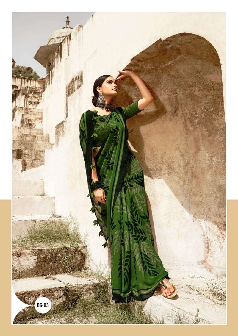 Sr Saree Black Georgette With Swaroski Work Saree