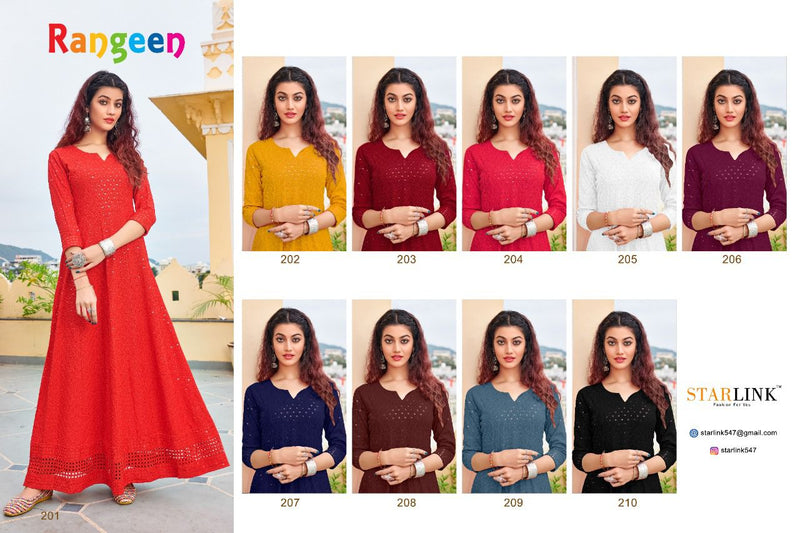 Starlink Rangeen Rayon Fancy Designer Kurti