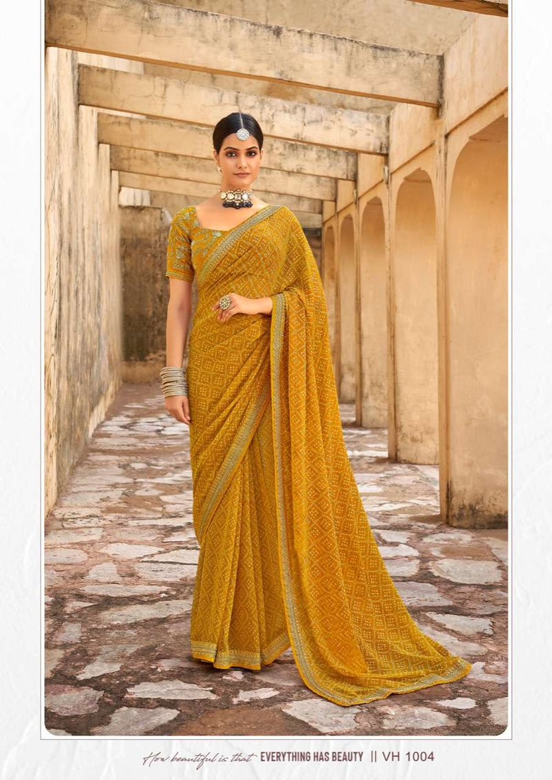 Stavan Brand Vihana Georgette Embroidery Work Fancy Saree