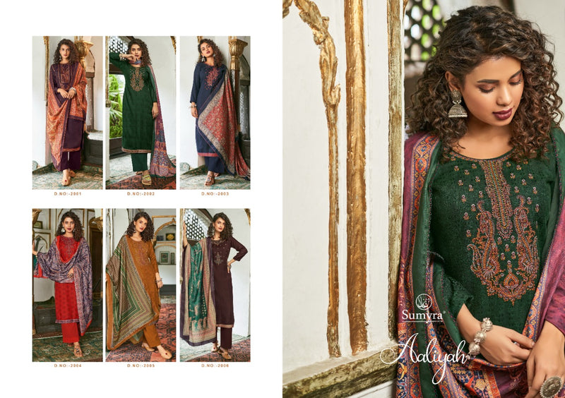 Sumra Aaliyah Pashmina Print Embroidery Work With Lace Border Salwar Suit