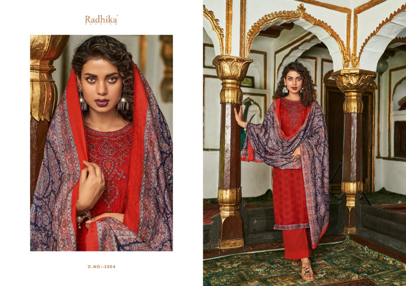 Sumra Aaliyah Pashmina Print Embroidery Work With Lace Border Salwar Suit