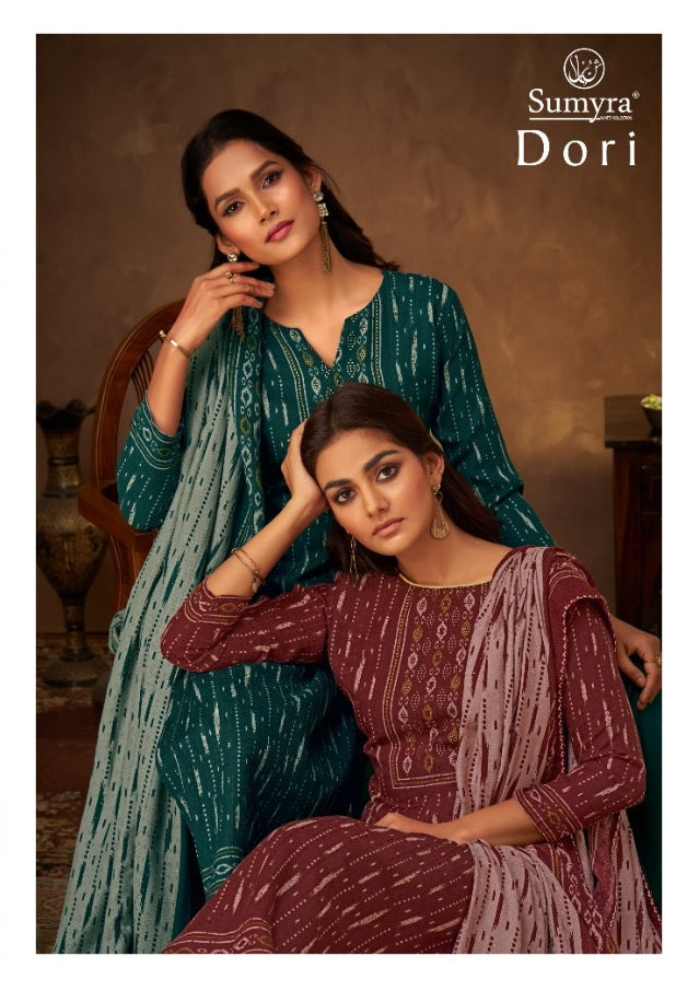 Sumyra Dori Pure Pashmina Designer Print With Diamond Work Salwar Kameez