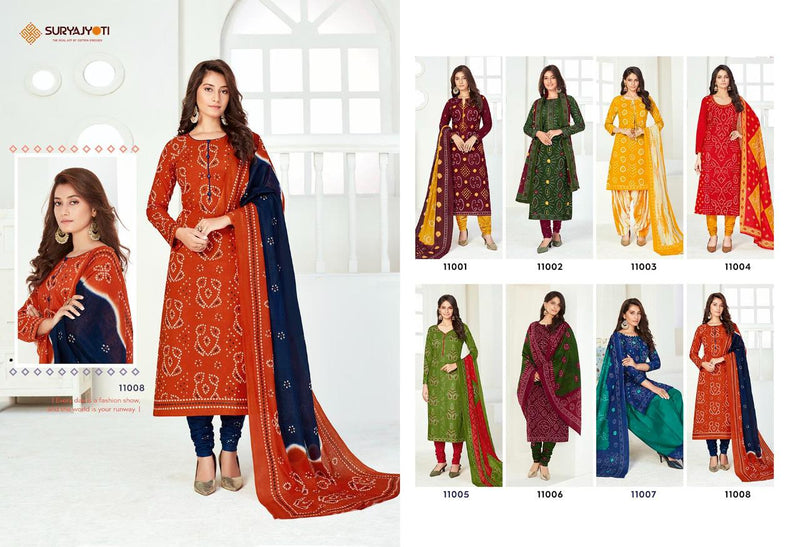 Suryajyoti Bhandhni Special Vol 11 Cambric Cotton Print Salwar Suit