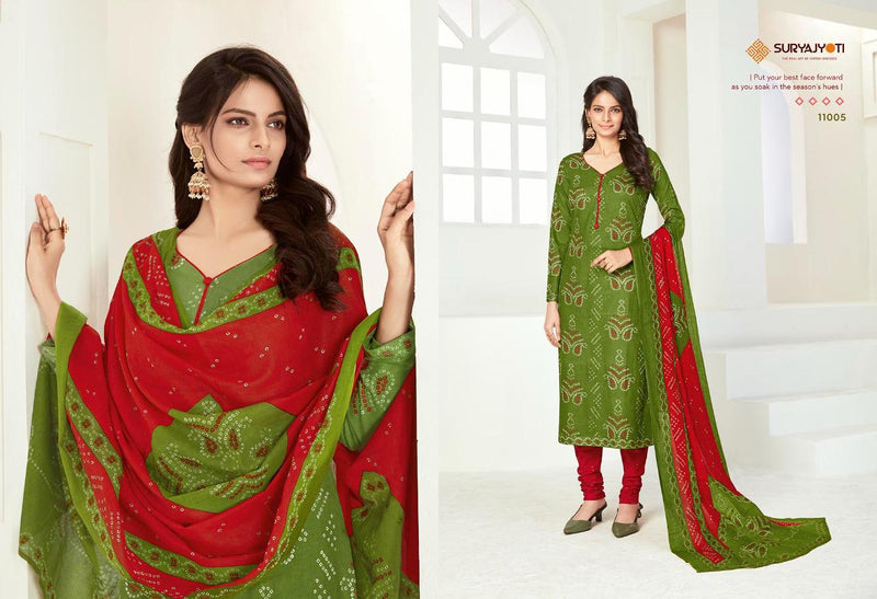Suryajyoti Bhandhni Special Vol 11 Cambric Cotton Print Salwar Suit