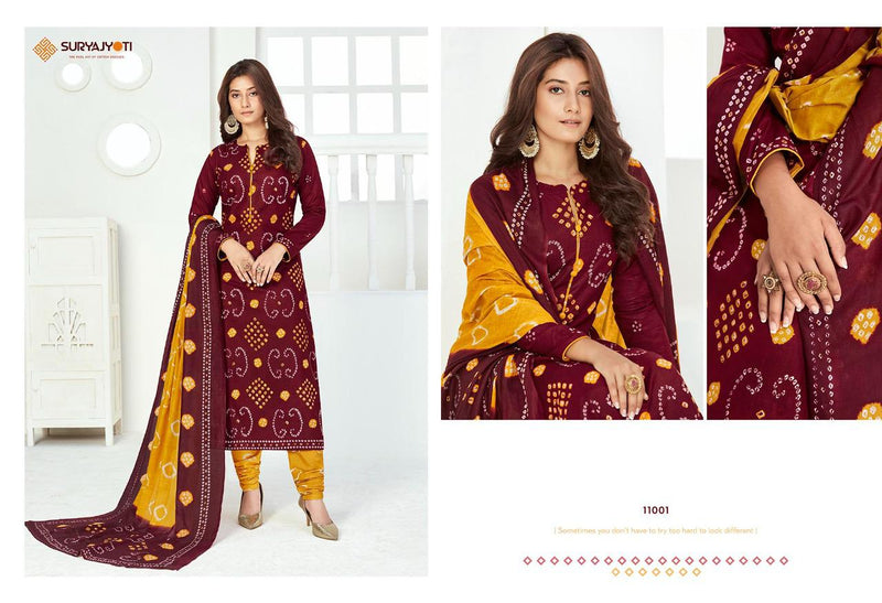 Suryajyoti Bhandhni Special Vol 11 Cambric Cotton Print Salwar Suit