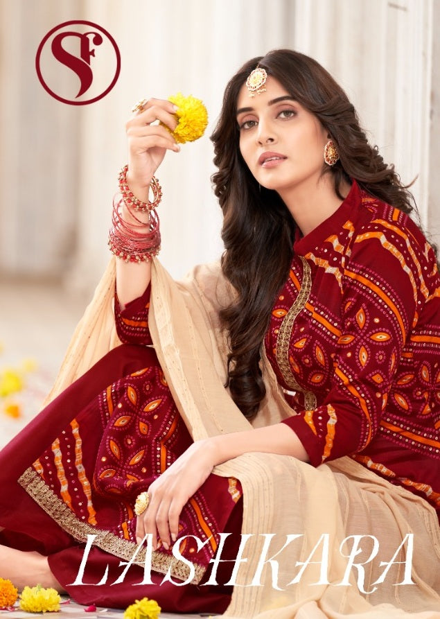 Sweety Fashion Lashkara Jam Silk Foil Print Embroidered Work Salwar Kameez