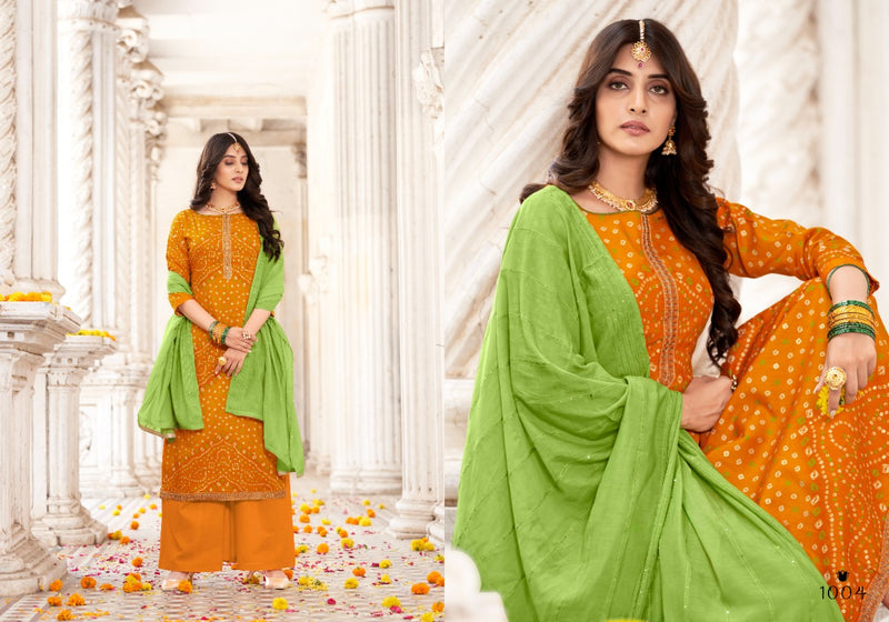 Sweety Fashion Lashkara Jam Silk Foil Print Embroidered Work Salwar Kameez