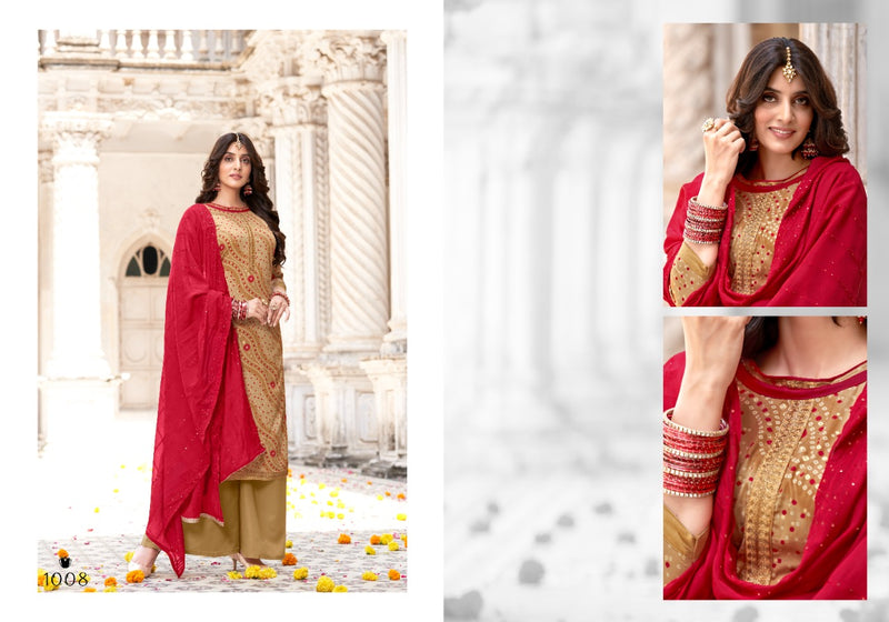 Sweety Fashion Lashkara Jam Silk Foil Print Embroidered Work Salwar Kameez