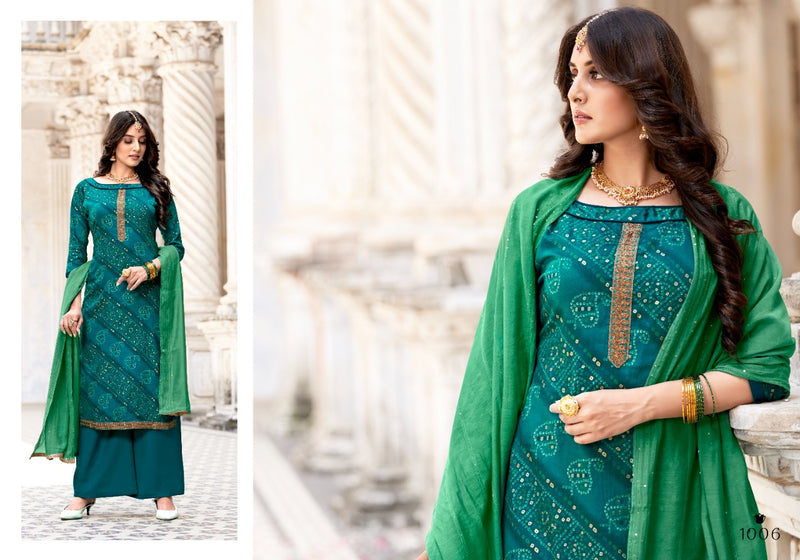 Sweety Fashion Lashkara Jam Silk Foil Print Embroidered Work Salwar Kameez