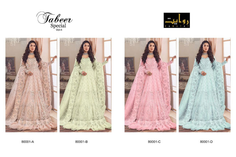 Rawayat Tabeer Vol 4 Butterfly Net Designer Festival Wear Salwar Kameez