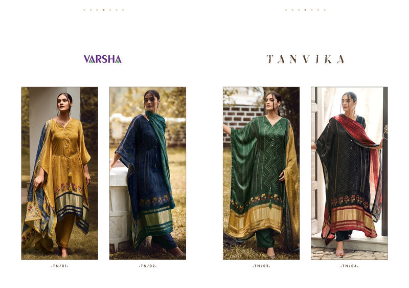 Varsha Dno 01 To 04 Silk With Printed Stylish Designer Party Wear Salwar Kameez