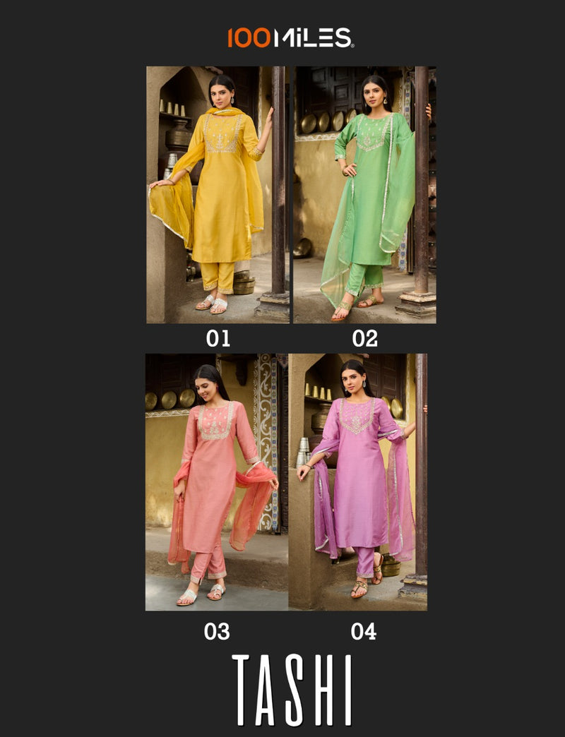 100 MIles Tashi Fancy With Heavy Embroidery Work Stylish Designer Festive Wear Beautiful Kurti