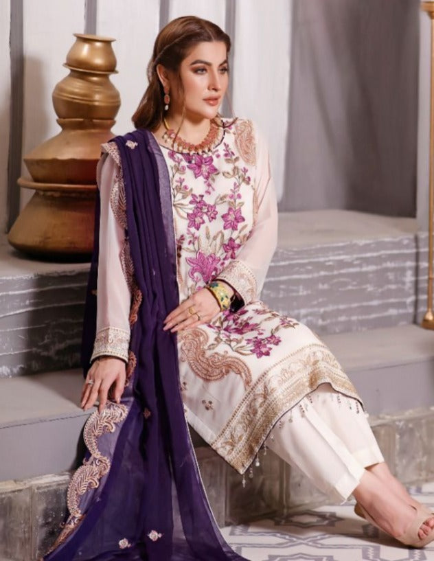 Zaha Tawakkal NX Georgette Heavy Embroidered Pakistani Style Wedding Wear Salwar Suits