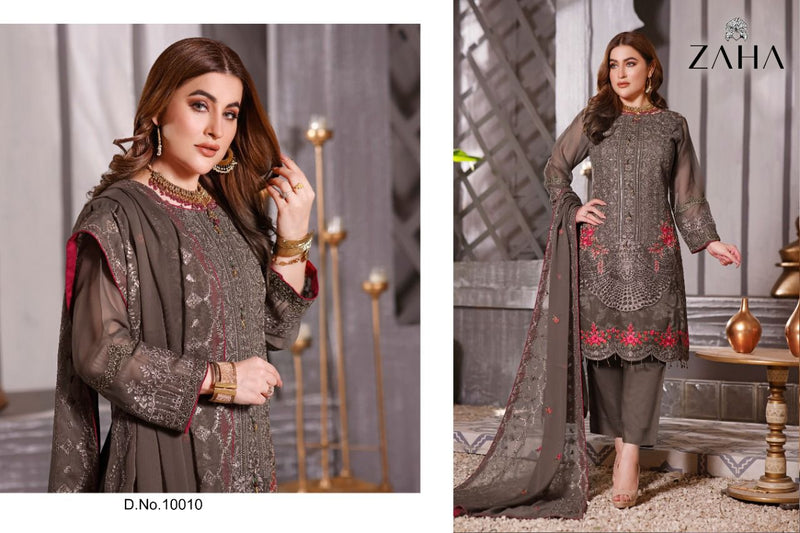 Zaha Tawakkal NX Georgette Heavy Embroidered Pakistani Style Wedding Wear Salwar Suits