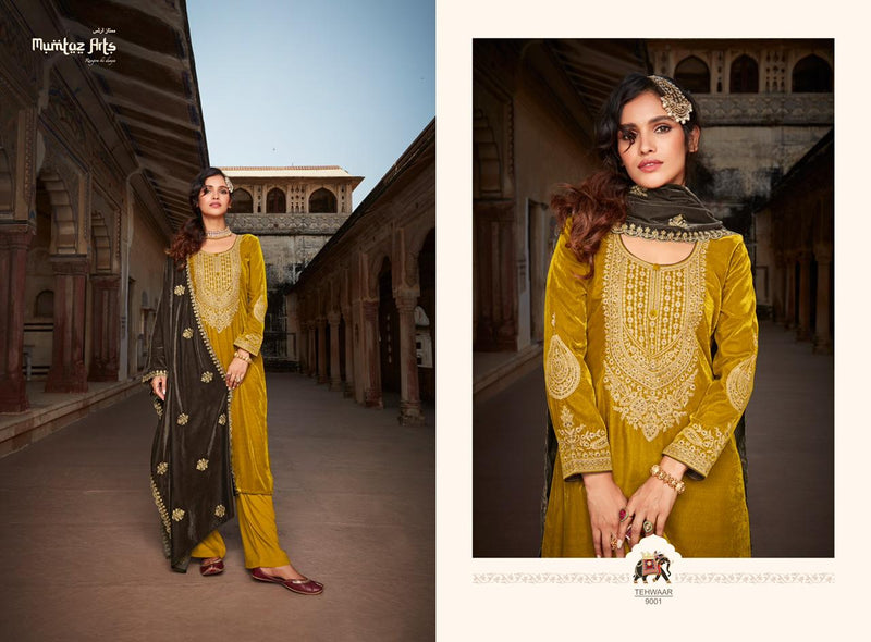 Mumtaz Tehwaar Velvet With Heavy Lush Embroidery Work Stylish Designer Festive Wear Fancy Salwar Kameez