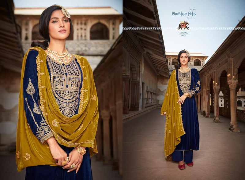 Mumtaz Tehwaar Velvet With Heavy Lush Embroidery Work Stylish Designer Festive Wear Fancy Salwar Kameez