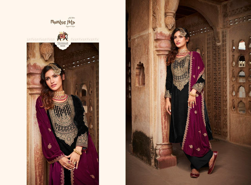 Mumtaz Tehwaar Velvet With Heavy Lush Embroidery Work Stylish Designer Festive Wear Fancy Salwar Kameez