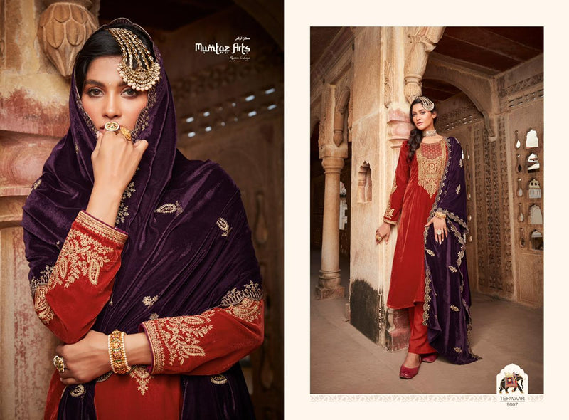 Mumtaz Tehwaar Velvet With Heavy Lush Embroidery Work Stylish Designer Festive Wear Fancy Salwar Kameez