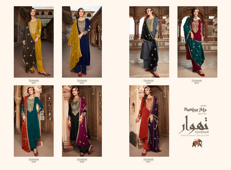Mumtaz Tehwaar Velvet With Heavy Lush Embroidery Work Stylish Designer Festive Wear Fancy Salwar Kameez