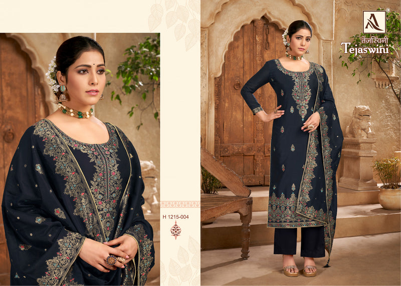 Alok Suits Tejswini Hand Weave Jacquard Designer Swarovski Diamond Work Fancy Designer Partywear Salwar Suit