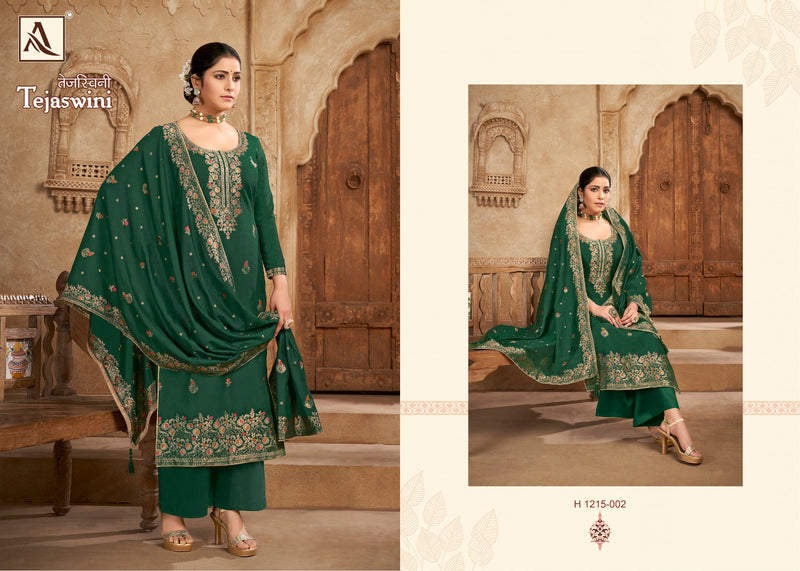 Alok Suits Tejswini Hand Weave Jacquard Designer Swarovski Diamond Work Fancy Designer Partywear Salwar Suit