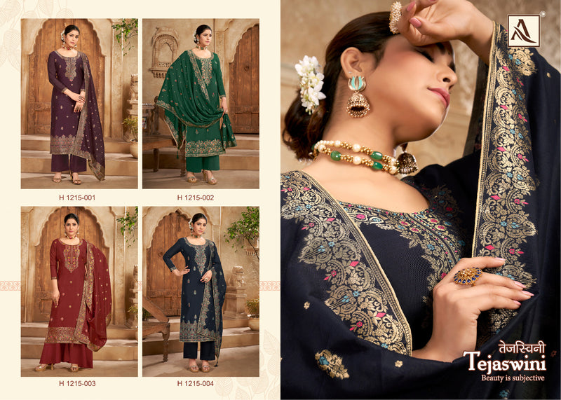 Alok Suits Tejswini Hand Weave Jacquard Designer Swarovski Diamond Work Fancy Designer Partywear Salwar Suit