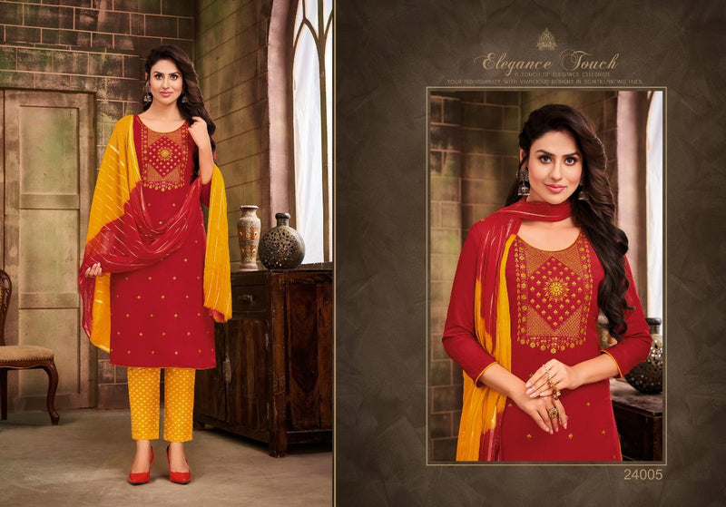 Kapil Trendz Thar Rayon Designer Stylish Festive Wear Kurtis With Bottom & Dupatta