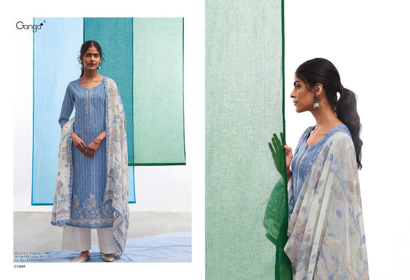 Ganga The Mood C 1044 To 1049 Premium Cotton With Hand Work Stylish Designer Casual Wear Salwar Suit
