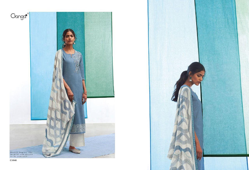 Ganga The Mood C 1044 To 1049 Premium Cotton With Hand Work Stylish Designer Casual Wear Salwar Suit