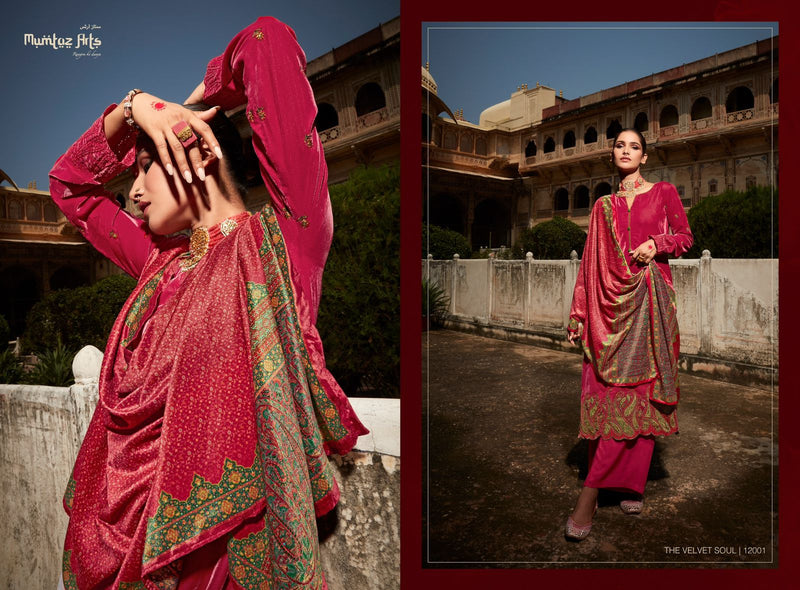 Mumtaz The Soul Velvet With Heavy Embroidery Work Stylish Designer Wedding Look Salwar Kameez