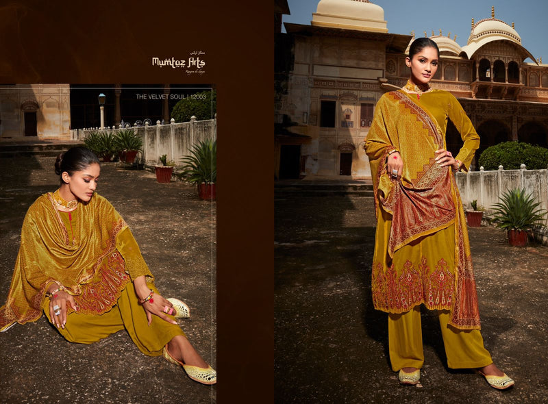 Mumtaz The Soul Velvet With Heavy Embroidery Work Stylish Designer Wedding Look Salwar Kameez
