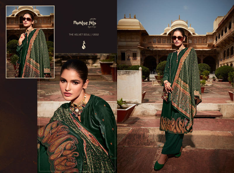 Mumtaz The Soul Velvet With Heavy Embroidery Work Stylish Designer Wedding Look Salwar Kameez