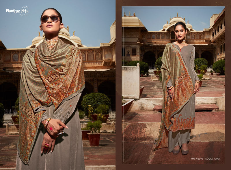 Mumtaz The Soul Velvet With Heavy Embroidery Work Stylish Designer Wedding Look Salwar Kameez