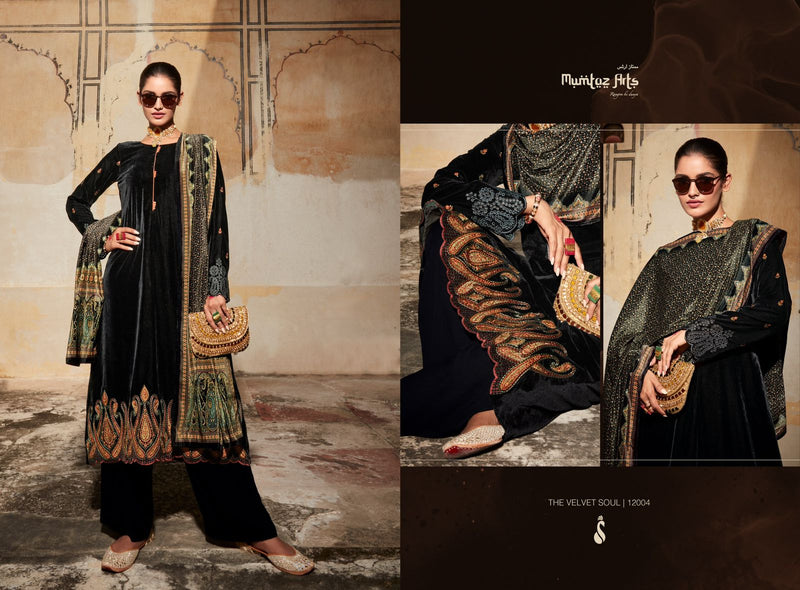Mumtaz The Soul Velvet With Heavy Embroidery Work Stylish Designer Wedding Look Salwar Kameez