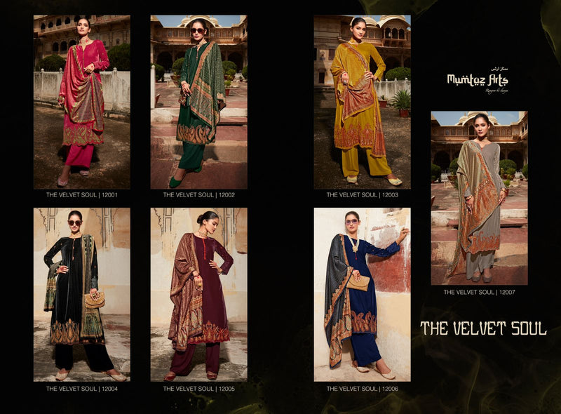 Mumtaz The Soul Velvet With Heavy Embroidery Work Stylish Designer Wedding Look Salwar Kameez