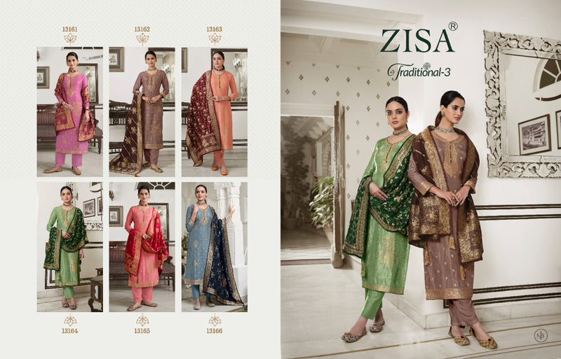 Zisa Traditional Vol 3 Dola Jacquard Heavy Designer Wedding Wear Salwar Kameez