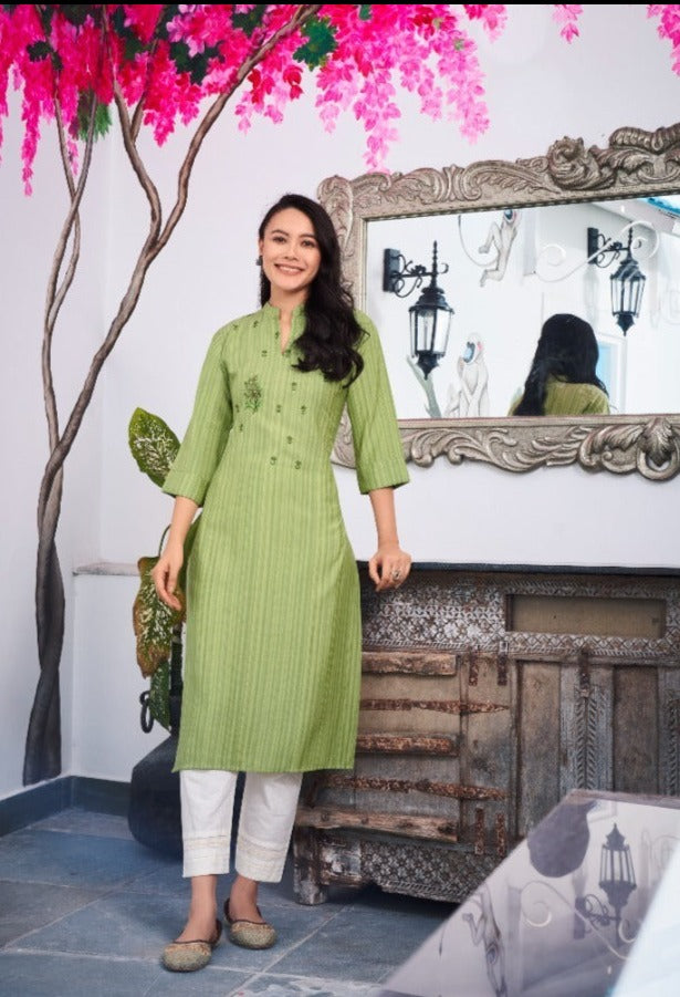 Kalaroop Kajree Fashion Treat Rayon Fancy Embroidered Casual Wear Kurtis