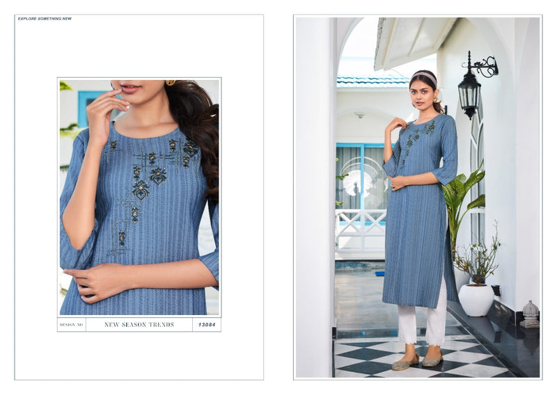 Kalaroop Kajree Fashion Treat Rayon Fancy Embroidered Casual Wear Kurtis