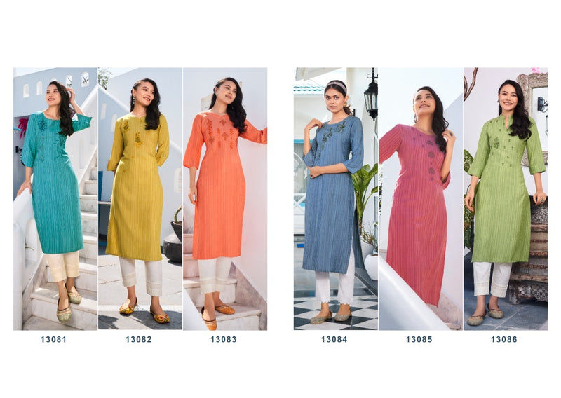 Kalaroop Kajree Fashion Treat Rayon Fancy Embroidered Casual Wear Kurtis