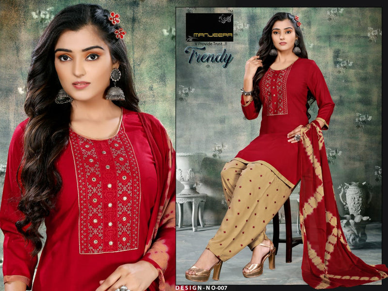 Manjree Fashion Trendy Rayon Party Wear Patiyala Style Ready Made  Salwar Kameez