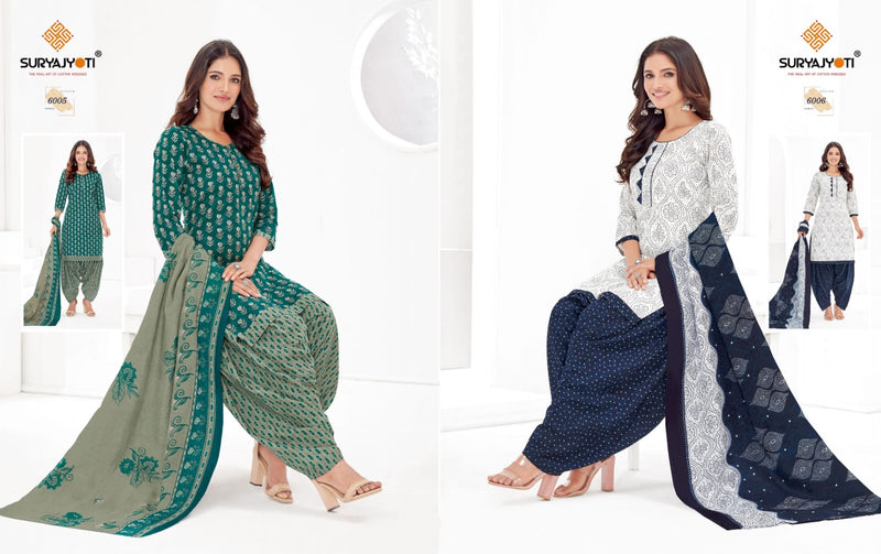 Suryajyoti Trendy Patiala Vol 6 Cotton Printed Festive Wear Salwar Kameez