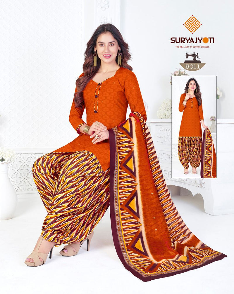 Suryajyoti Trendy Patiyala Vol 5 Cotton Festive Wear Salwar Suits